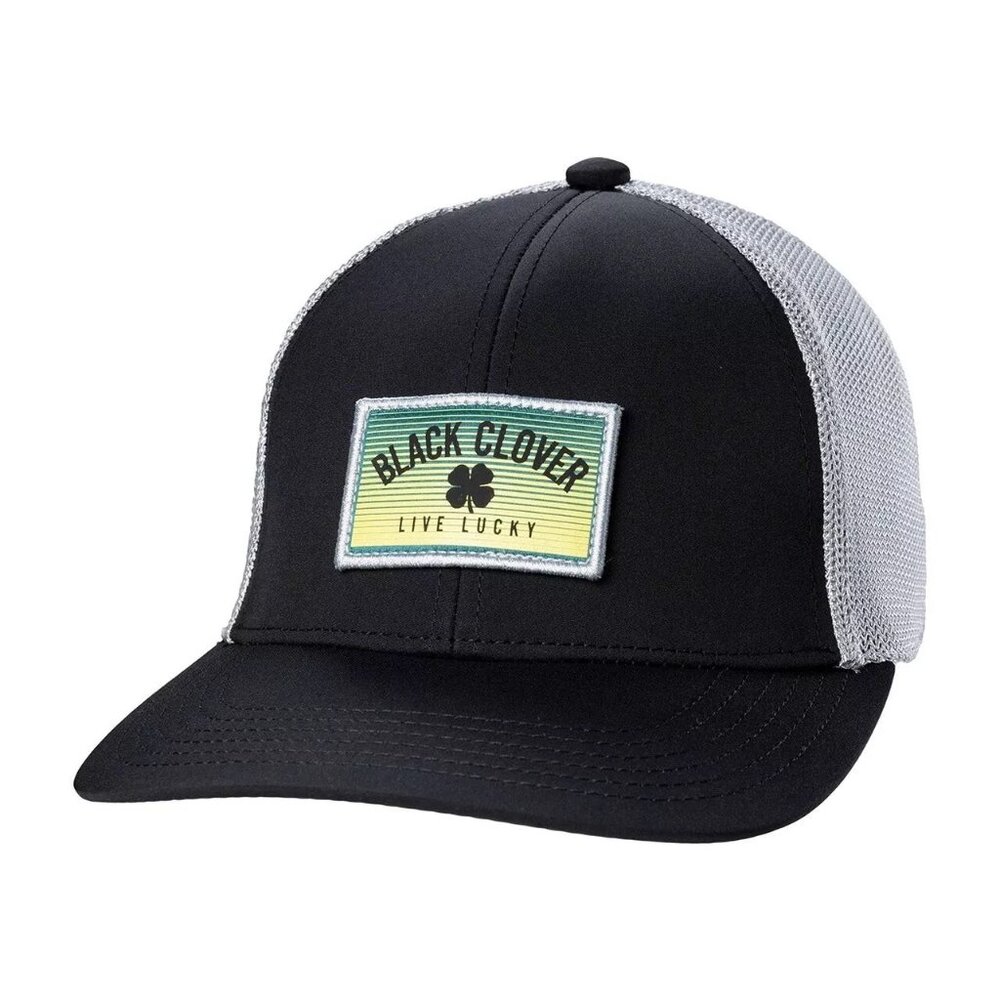 NEW Black Clover Blurred Lines HD Patch Black / White Mesh Snapback Golf Hat